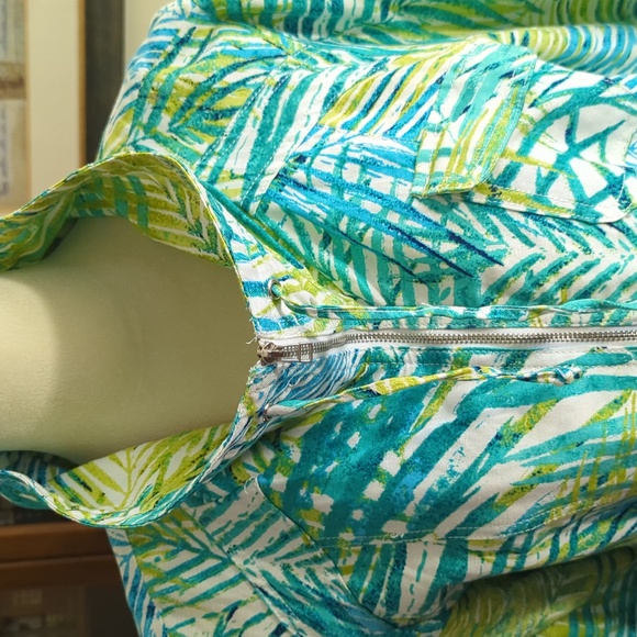 EUC Ruby Rd. Women's Zip Up Jacket, Blue/Green/White/Chartreuse Size 12 - Picture 3 of 12